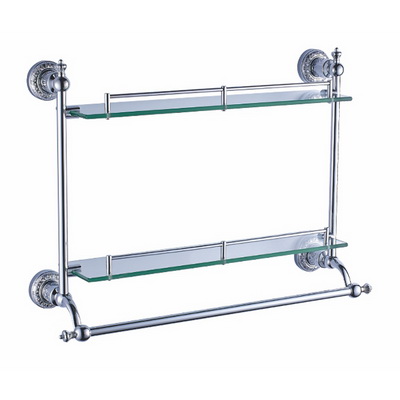 双层置物架带杆