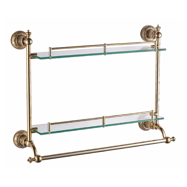 双层置物架带杆