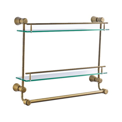 双层置物架带杆