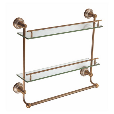 双层置物架带杆