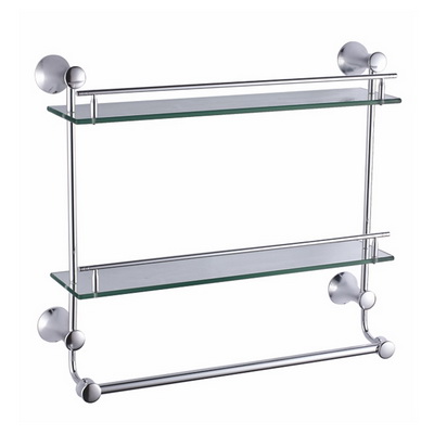 双层置物架带杆