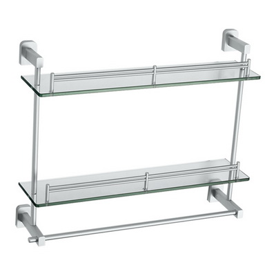 双层置物架带杆