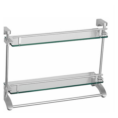 双层置物架带杆