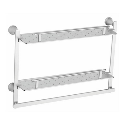 双层置物架带杆