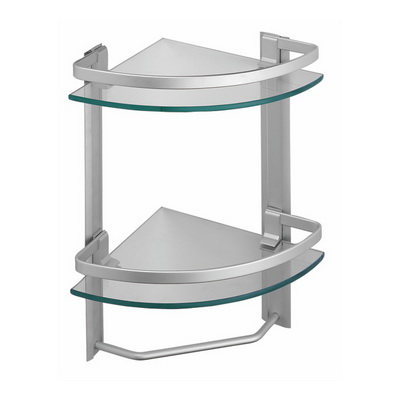 双层三角置物架带杆